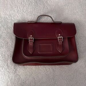 Cambridge satchel with silver hardware, Oxblood